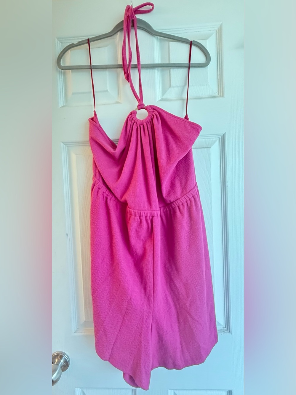 Women’s Hot Pink Halter Jumpsuit